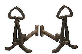 PAIR OF STICKLEY ANDIRONS