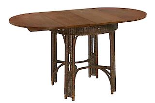 WAKEFIELD WICKER DINING TABLE WITH LEAVES