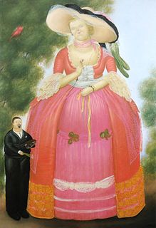 Fernando Botero (after) - Self-portrait with Madame Pompadour