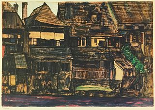 Egon Schiele (After) - Houses in Krumau