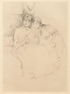 Berthe Morisot - La Lecon de dessin (Berthe Morisot dessinant avec sa fille) (The Drawing Lesson
