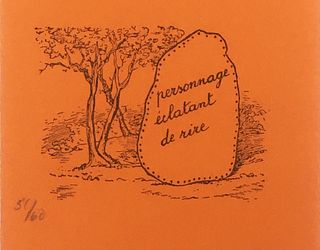 Rene Magritte - Personnage Eclatant de Rire (Orange)