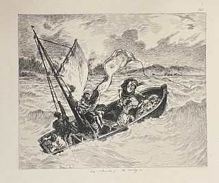 Eugene Delacroix - Jesus Endormi Dans La Barque