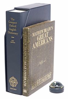 2) BOOKS: ENGLISH COMPACT DICTIONARY & MATHEW BRADY'S GREAT AMERICANS
