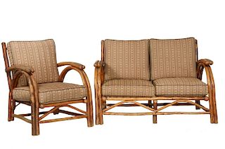 OLD HICKORY SETTEE & ARMCHAIR
