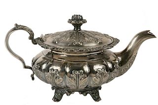 CHINESE EXPORT SILVER TEAPOT