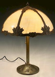 CARAMEL GLASS PANEL LAMP BY MILLER