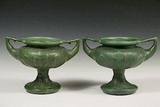 PAIR OF HAMPSHIRE ART POTTERY VASES