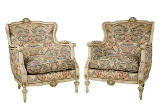 PAIR OF MID-CENTURY FRENCH STYLE ARMCHAIRS