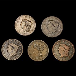 [5] Large Cents [1817, 1826, 1835, 1837, 1851] NIC