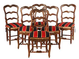 (SET OF 6) FRENCH PROVINCIAL STYLE DINING CHAIRS