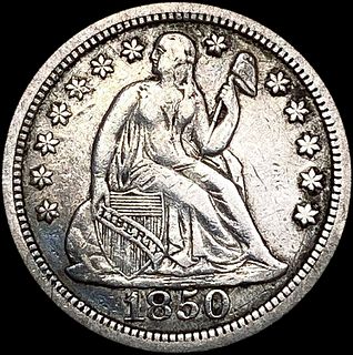 1850 Seated Liberty Dime NEARLY UNCIRCULATED