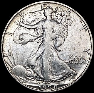 1928-S Walking Liberty Half Dollar NEARLY UNCIRCUL