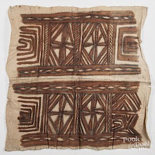 Two Papua, New Guinea tapa bark cloths, early 20th