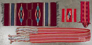 Two southwestern Native American woven wool mats,
