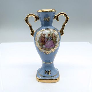 Limoges France Blue Gilt Fragonard Vase