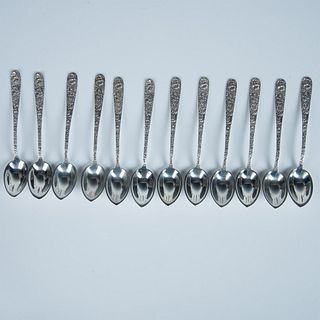 12pc S. Kirk & Son Sterling Silver Repousse Teaspoons