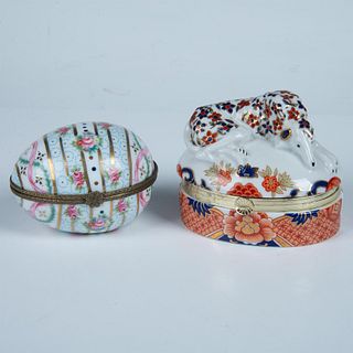2pc Porcelain Keepsake Boxes, Sadek + Ancienne Fabrique