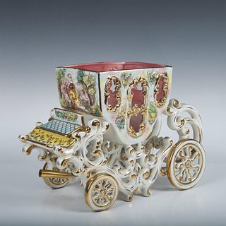 Capodimonte Hand Painted Porcelain Princess Carriage Coach