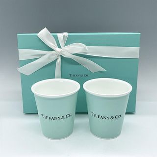 Pair of Bone China Tiffany & Co. Blue Coffee Cups