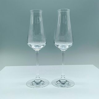Pair of Baccarat Chateau Glass Champagne Flutes