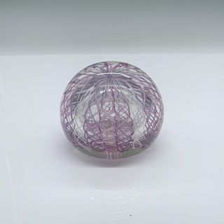 Ferro Murano Glass Pink Ribbon Paperweight