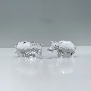 2pc Swarovski Crystal Figurines, Hippo 622940, Rhino 622941