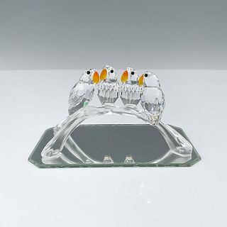 Swarovski Crystal Figurine, Lovebirds on Branch + Base