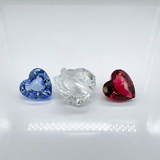 3pc Swarovski Crystal Heart Paperweights