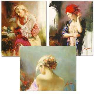 Pino (1939-2010), "Harmony," "Love," and "Desire" 3 Piece Suite Hand Embellished Limited Editions on Canvas. Numbered and Hand Signed with Certificate