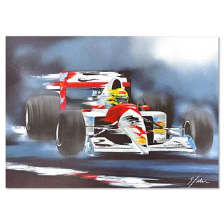 Victor Spahn, "Ayrton Senna" hand signed limited edition lithograph with Certificate of Authenticity.