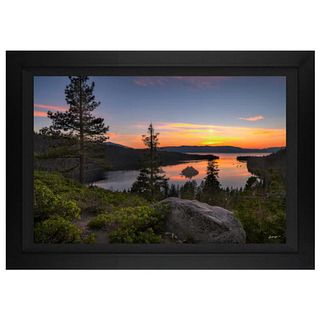 Jongas, "Emerald Bay" Framed Limited Edition on Canvas, Numbered and Hand Signed with Letter of Authenticity.