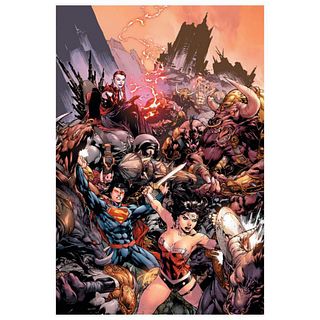DC Comics, "Superman/ Wonder Woman #17" Numbered Limited Edition Giclee on Canvas by Ed Bened with COA.