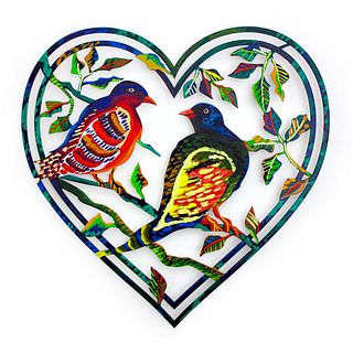 Patricia Govezensky- Original Painting on Laser Cut Steel "Love Birds"