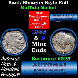 Buffalo Nickel Shotgun Roll in Old Bank Style 'Automat' Wrapper 1936 & p Mint Ends