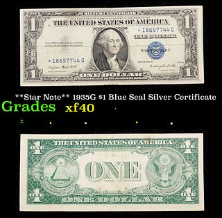 **Star Note** 1935G $1 Blue Seal Silver Certificate Grades xf