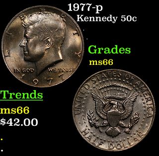 1977-p Kennedy Half Dollar 50c Grades GEM+ Unc