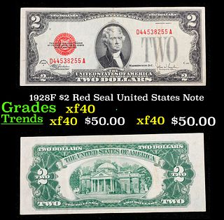 1928F $2 Red Seal United States Note Grades xf