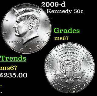 2009-d Kennedy Half Dollar 50c Grades GEM++ Unc