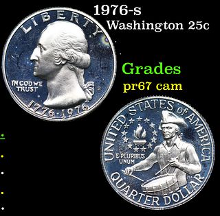 Proof 1976-s Washington Quarter 25c Grades GEM++ Proof Cameo
