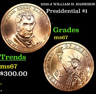 2009-d WILLIAM H. HARRISON Presidential Dollar 1 Grades GEM++ Unc