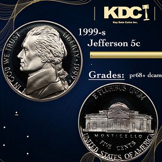 Proof 1999-s Jefferson Nickel 5c Grades GEM++ Proof Deep Cameo