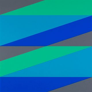 BRIAN ZINK, Composition in 5700YT aqua, 2648 blue, 2051 Blue and 3001 Gray