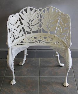 Victorian White Painted Cast Iron Bench with