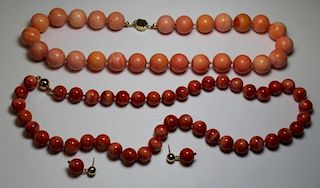 JEWELRY. Assorted Coral Jewelry Grouping.