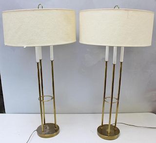Midcentury Pair of Parzinger Style Table Lamps.