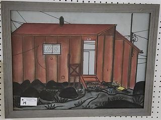 Framed Pastel Of A Shed 17 1/2" X 25 1/2"