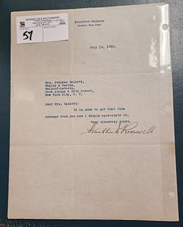 Document Sgnd By Franklin D. Roosevelt Governor Of NYS