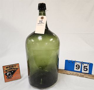 Vintage Hand Blown Bottle 18"H X 7 1/2" Diam