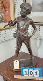 Bronze Boy W/ Flute 25"